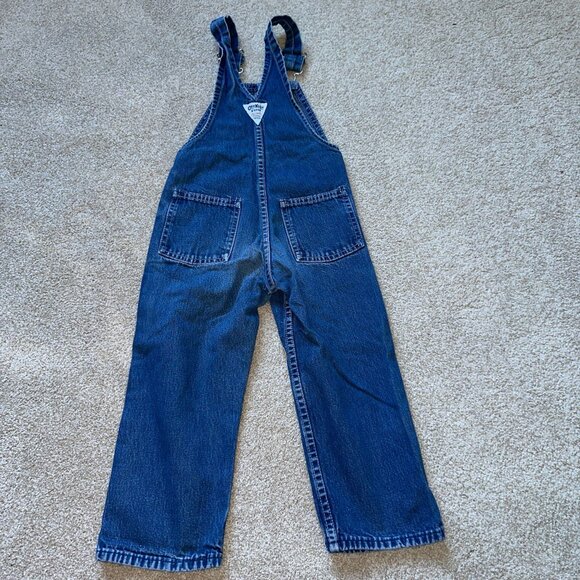 Vtg 90s Oshkosh B'Gosh Vestbak Blue Denim Overalls 4 Made in USA Youth Kids - Picture 2 of 3